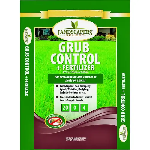 Grub Control Fertilizer Bag, Granular, 20-0-4 N-P-K Ratio Grub Control Fertilizer Bag, Granular, 20-0-4 N-P-K Ratio