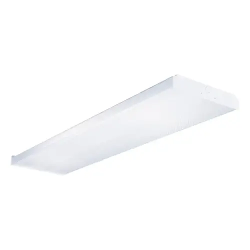 Wraparound Light, 64 W, 2-Lamp, T8 Bulb, Bi-Pin Lamp Base, Metal Fixture, White Fixture Wraparound Light, 64 W, 2-Lamp, T8 Bulb, Bi-Pin Lamp Base, Metal Fixture, White Fixture