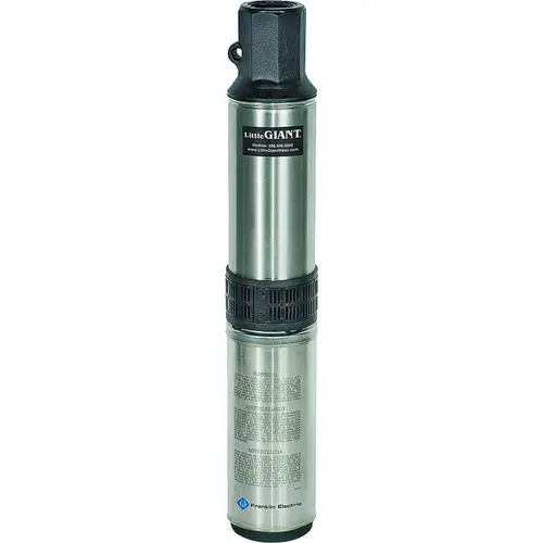 Well Pump, 6 A, 230 V, 0.5 hp, 1-1/4 in Connection, 231 ft Max Head, 12 gpm, Stainless Steel