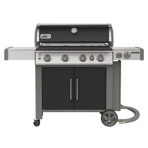 Genesis II E-435 Series Gas Grill, 48,000 Btu/hr BTU, Natural, 4 -Burner, Side Shelf Included: Yes Black Genesis II E-435 Series Gas Grill, 48,000 Btu/hr BTU, Natural, 4 -Burner, Side Shelf Included: Yes Black