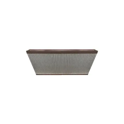 Planter, 24 in Dia, 11-1/2 in W, 24 in D, Westlake Design, HDR, Rustic, Galvanized