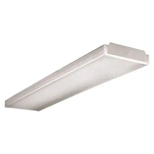 Wraparound Light, 21 to 40 W, 2-Lamp, 4000 Lumens, Steel Fixture, White Fixture
