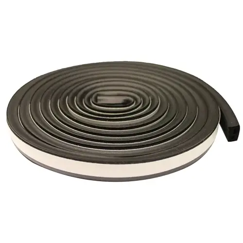 Weatherstrip Tape, 19/32 in W, 10 ft L, EPDM Rubber Weatherstrip Tape, 19/32 in W, 10 ft L, EPDM Rubber
