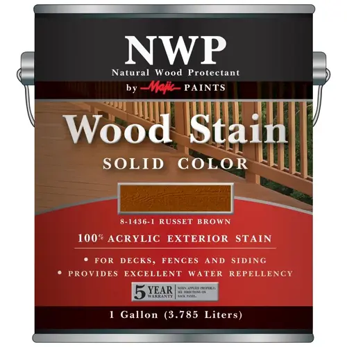 Wood Stain, Russet Brown, Liquid, 1 gal, Can Wood Stain, Russet Brown, Liquid, 1 gal, Can