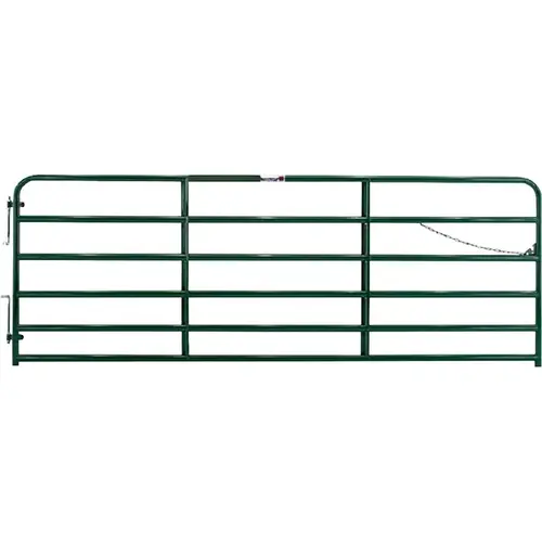 Safety Gate, 12 ft W Gate, 52 in H Gate, 16 ga Frame Tube/Channel, Steel Frame, Green