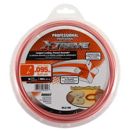 Professional Trimmer Line, 0.095 in Dia, 200 ft L, Monofilament Professional Trimmer Line, 0.095 in Dia, 200 ft L, Monofilament