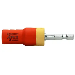 Crescent CAEBH2C eSHOK-GUARD Magnetic Isolated Bit Holder, 1/4 in Drive, 1/4 in Shank, Hex Shank, Steel Polished Chrome