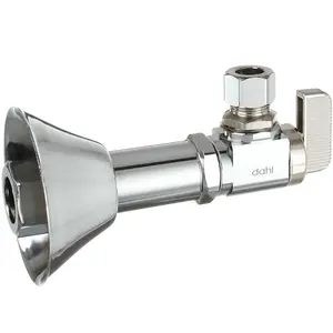 Dahl Brothers 611-PX3LE-31 mini-ball 211-PX3LE-31 Stop Valve, 1/2 x 3/8 in Connection, Crimp x Compression, 250 psi Pressure, Brass Body Chrome