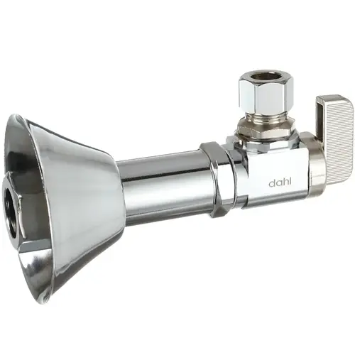 mini-ball 211-PX3LE-31 Stop Valve, 1/2 x 3/8 in Connection, Crimp x Compression, 250 psi Pressure, Brass Body Chrome