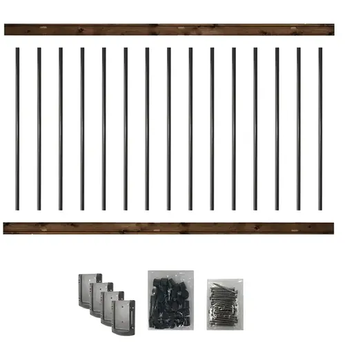 Wooden Deck Railing Kit, 6 ft, with Balusters and Connectors Wooden Deck Railing Kit, 6 ft, with Balusters and Connectors