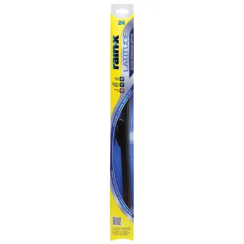 Latitude Wiper Blade, Contoured Blade, 24 in L Blade, Metal/Rubber