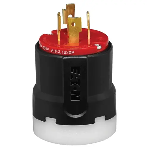 Ultra-Grip Locking Plug, 3 -Pole, 20 A, 480 VAC, NEMA: NEMA L16-20, Black/Red Ultra-Grip Locking Plug, 3 -Pole, 20 A, 480 VAC, NEMA: NEMA L16-20, Black/Red