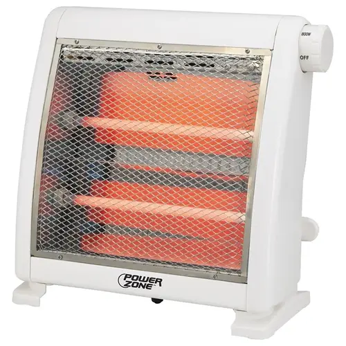 Infrared Quartz Radiant Heater, 12.5 A, 120 V, 400/800 W, 2-Heating Stage, White