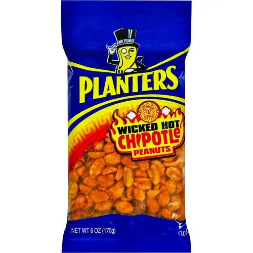 Peanut, Wicked Hot Chipotle Flavor, 6 oz Bag - pack of 12