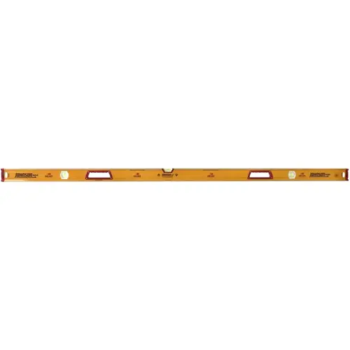 Box Level, 78 in L, 3-Vial, Magnetic, Aluminum, Yellow Box Level, 78 in L, 3-Vial, Magnetic, Aluminum, Yellow