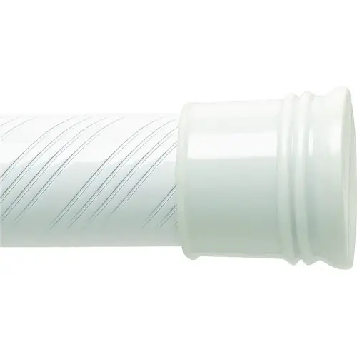 TwistTight Series Shower Curtain Rod, 43 to 72 in L Adjustable, 1-1/4 in Dia Rod, Steel White