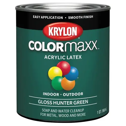 COLORmaxx Interior/Exterior Paint, Gloss, Hunter Green, 32 oz