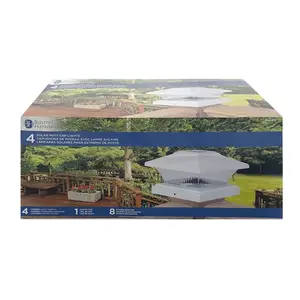 Boston Harbor 26086 Solar Fence Postcap, NI-Mh Battery, AA Battery, 1-Lamp, Plastic Fixture, White - pack of 4