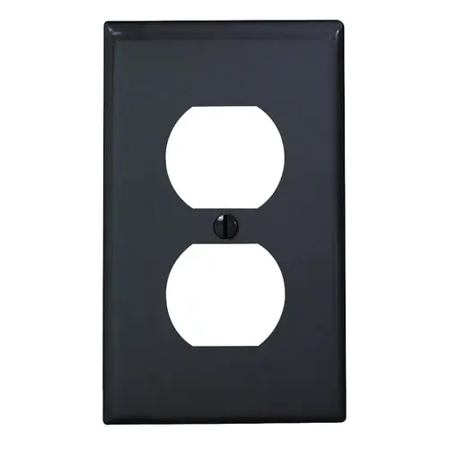 80703-E Receptacle Wallplate, 4-1/2 in L, 2-3/4 in W, 1 -Gang, Thermoplastic Nylon, Black, Smooth