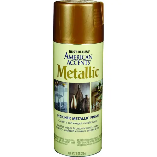 AMERICAN ACCENTS Designer Metallic Spray Paint, Metallic, Classic Bronze, 12 oz, Aerosol Can