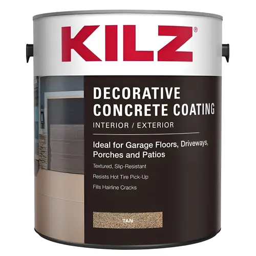 Decorative Concrete Coating, Gloss, Tan, 1 gal - pack of 4