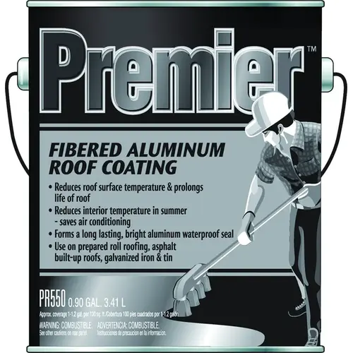 Premier 1 Gal. Fibered Aluminum Roof Coating Silver Premier 1 Gal. Fibered Aluminum Roof Coating Silver