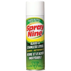 SPRAY NINE C23319 Glass and Stainless Steel Cleaner, 19 oz Aerosol Can, Liquid, Citrus, White