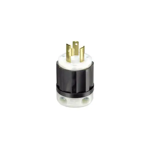 021-02621-0PB Electrical Plug, 2 -Pole, 30 A, 250 V, NEMA: NEMA L6-30P, Black/White