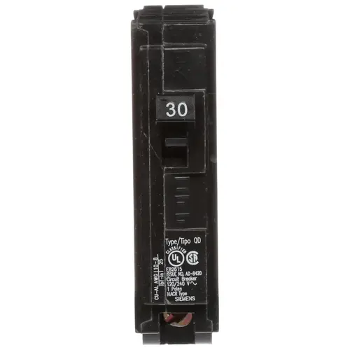 Circuit Breaker, Low Voltage, QD, 30 A, 1 -Pole, 120 VAC, Plug Mounting