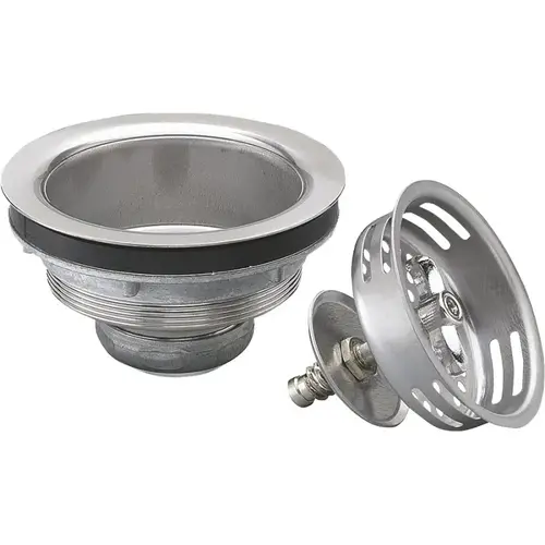 Basket Strainer, Stainless Steel, For: 3-1/2 in Dia Opening Kitchen Sink Basket Strainer, Stainless Steel, For: 3-1/2 in Dia Opening Kitchen Sink