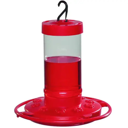 First Nature Bird Feeder, 16 oz, Plastic, Bright Red