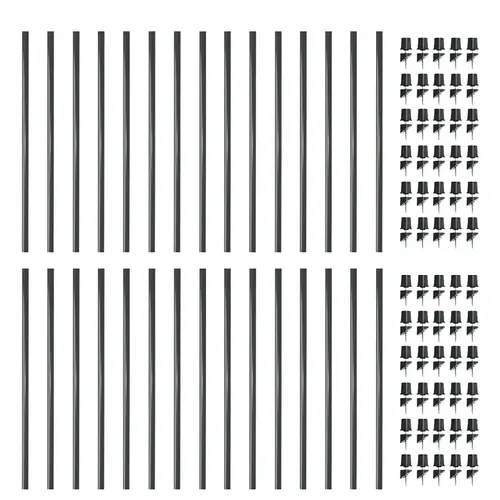 Classic Baluster with Connectors, 26 in H, 1/2 in W, Round, Steel, Black, Powder-Coated - pack of 30 Classic Baluster with Connectors, 26 in H, 1/2 in W, Round, Steel, Black, Powder-Coated - pack of 30