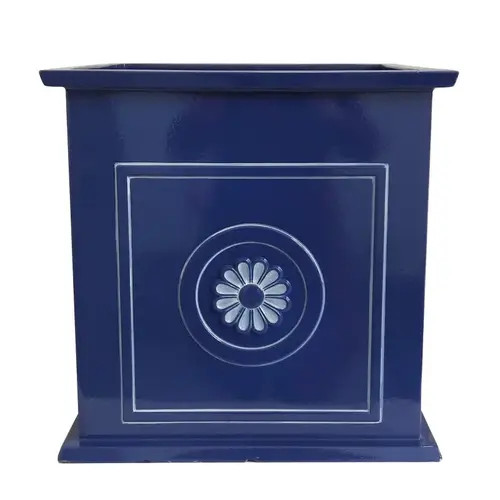 Colony Planter, 16 in W, 16 in D, Square, Ceramic, Navy, Gloss Colony Planter, 16 in W, 16 in D, Square, Ceramic, Navy, Gloss