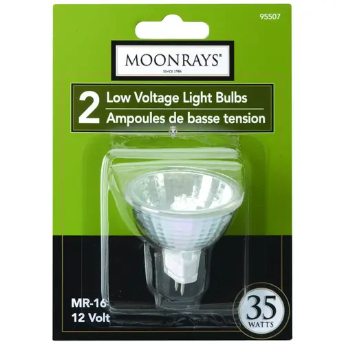 Halogen Bulb, 35 W, GU5.3 Lamp Base, MR16 Lamp, 3000 hr Average Life Halogen Bulb, 35 W, GU5.3 Lamp Base, MR16 Lamp, 3000 hr Average Life