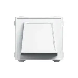 Builders Edge 140056774001 Hooded Vent, 9-1/10 in OAL, 10 in OAW, 25 sq-in Net Free Ventilating Area, White