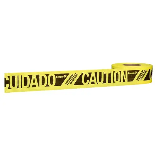 Safety Barricade Tape, 3 in x 500 ft, Yellow, Caution