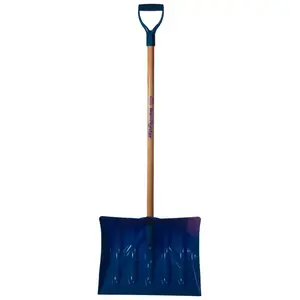 MT WALDO PLASTICS 18SFWB Snow Shovel, 18 in W Blade, Ash Handle, Blue