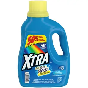 XTRA 00093 41602 Laundry Detergent, 75 oz Bottle, Liquid, Clean Crystal