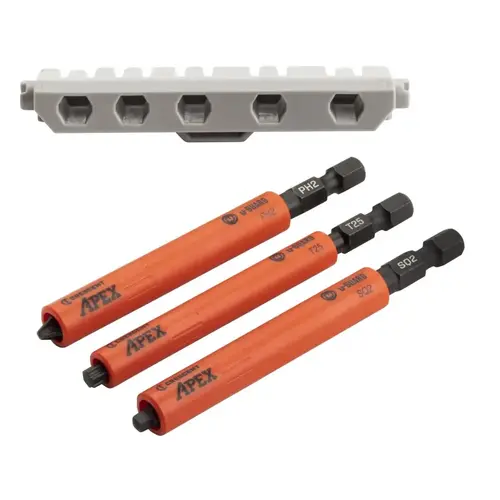 u-GUARD Power Impact Bit Set, 3-Piece, Steel, Black Oxide