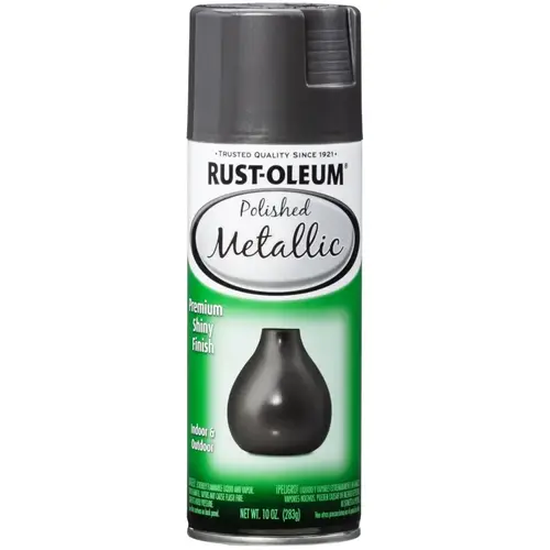 Paint, Polished Metallic, Gunmetal Gray, 10 oz, Aerosol Can Paint, Polished Metallic, Gunmetal Gray, 10 oz, Aerosol Can