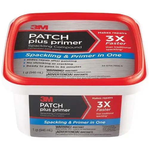 Patch Plus Primer Spackling Compound, White, 32 fl-oz Square Tub Patch Plus Primer Spackling Compound, White, 32 fl-oz Square Tub
