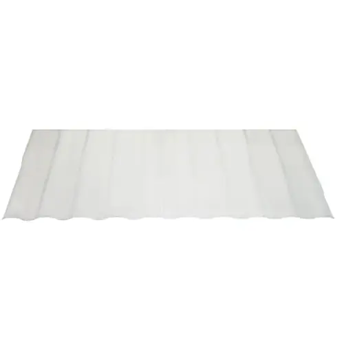 SeaCoaster Series Roof Panel, 12 ft L, 26 in W, Corrugated Profile, Vinyl, Crystal Clear