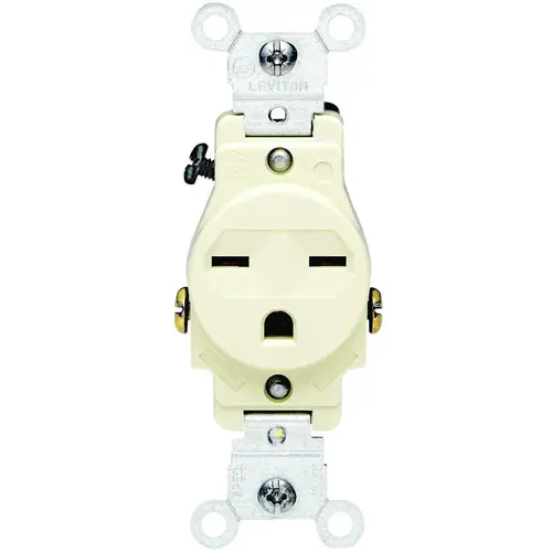061-05029-00I Single Receptacle, 2 -Pole, 250 V, 15 A, NEMA: NEMA 6-15R, Ivory 061-05029-00I Single Receptacle, 2 -Pole, 250 V, 15 A, NEMA: NEMA 6-15R, Ivory
