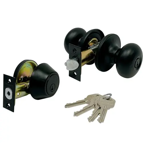 Combo Knob Lockset, Pack, Matte Black - pack of 2 Combo Knob Lockset, Pack, Matte Black - pack of 2