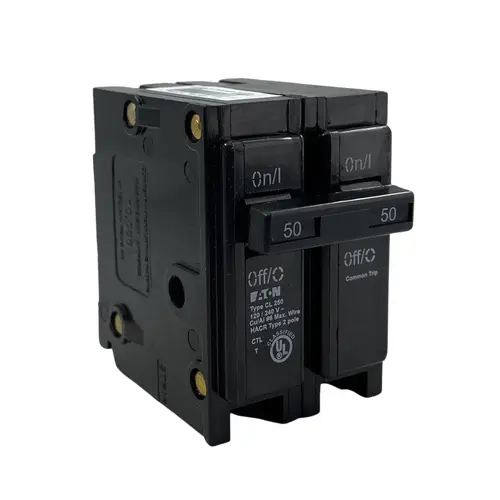 Circuit Breaker, Type CL, 50 A, 2 -Pole, 120/240 V, Common Trip, Plug Mounting