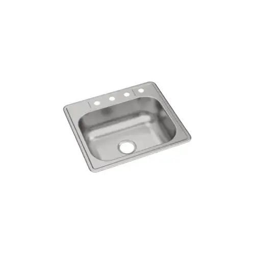 Dayton Drop-In Stainless Steel 25 in. 4-Hole Single Bowl Kitchen Sink with 8 in. Bowl Dayton Drop-In Stainless Steel 25 in. 4-Hole Single Bowl Kitchen Sink with 8 in. Bowl