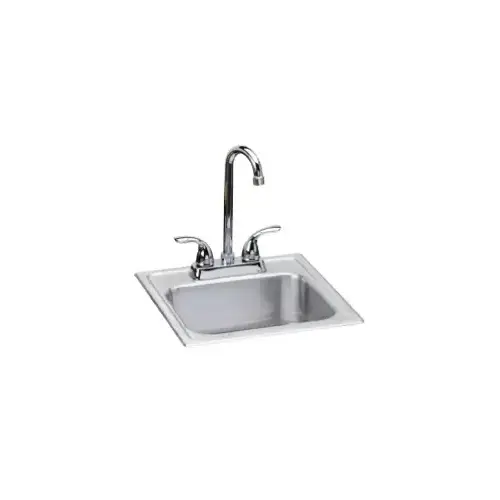 Dayton All-in-One Drop-In Stainless Steel 15 in. 2-Hole Single Bowl Bar Sink with Faucet and Drain Dayton All-in-One Drop-In Stainless Steel 15 in. 2-Hole Single Bowl Bar Sink with Faucet and Drain