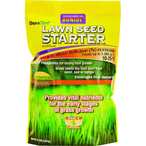 60454 Lawn Seed Starter, 16 lb, Granular, 10-25-12 N-P-K Ratio 60454 Lawn Seed Starter, 16 lb, Granular, 10-25-12 N-P-K Ratio