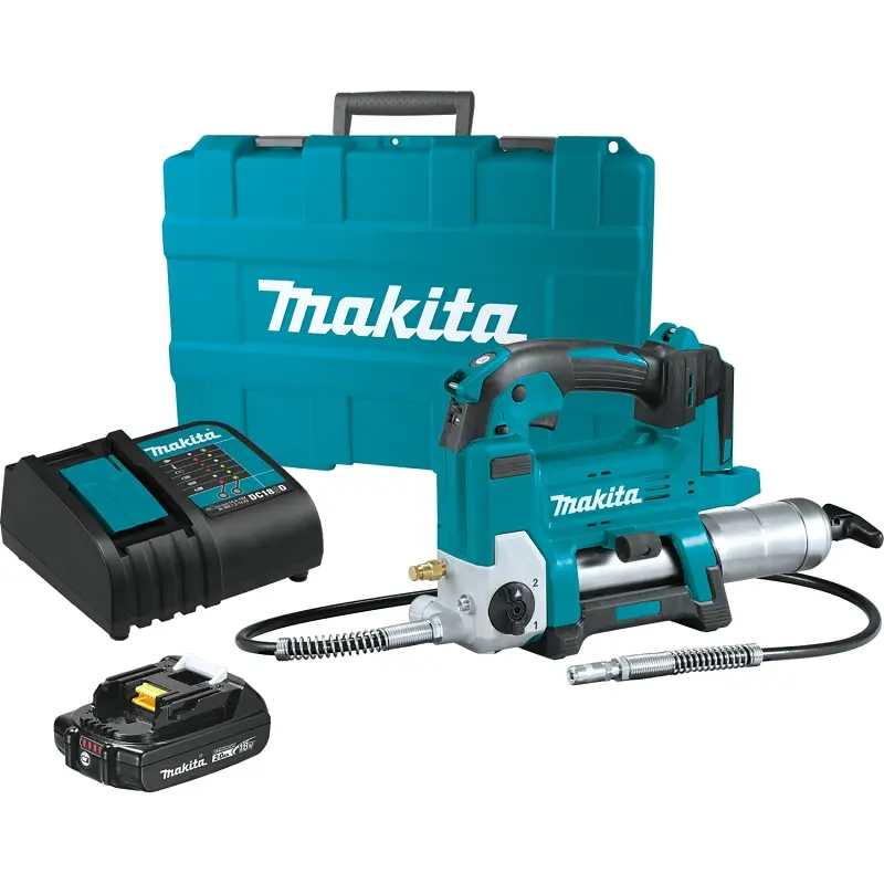 Makita LXT Cordless Grease Gun Kit Battery Included 18 V 2 Ah 10 000 psi Operating 2 -Speed XPG01SR1 Makita LXT Cordless Grease Gun Kit Battery Included 18 V 2 Ah 10 000 psi Operating 2 -Speed XPG01SR1