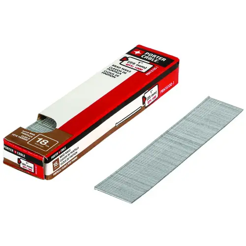 Nail, 1 in L, 18 ga Gauge, Steel, Galvanized, Brad Head - pack of 1000 Nail, 1 in L, 18 ga Gauge, Steel, Galvanized, Brad Head - pack of 1000